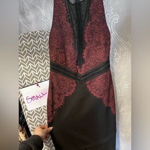 Black and burgundy dress